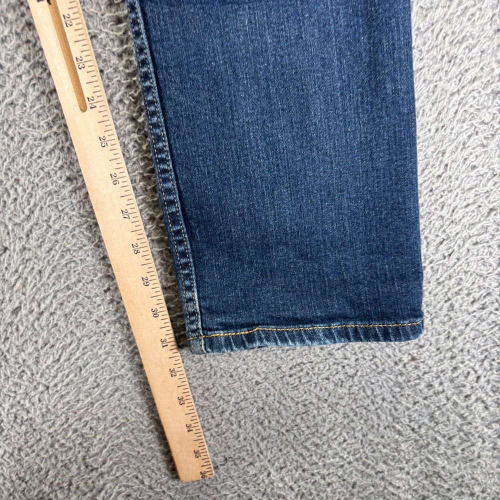Levis 513 Jeans Mens 32x32 Blue Dark Wash Cotton Stretch Slim Fit Denim - Picture 8 of 10